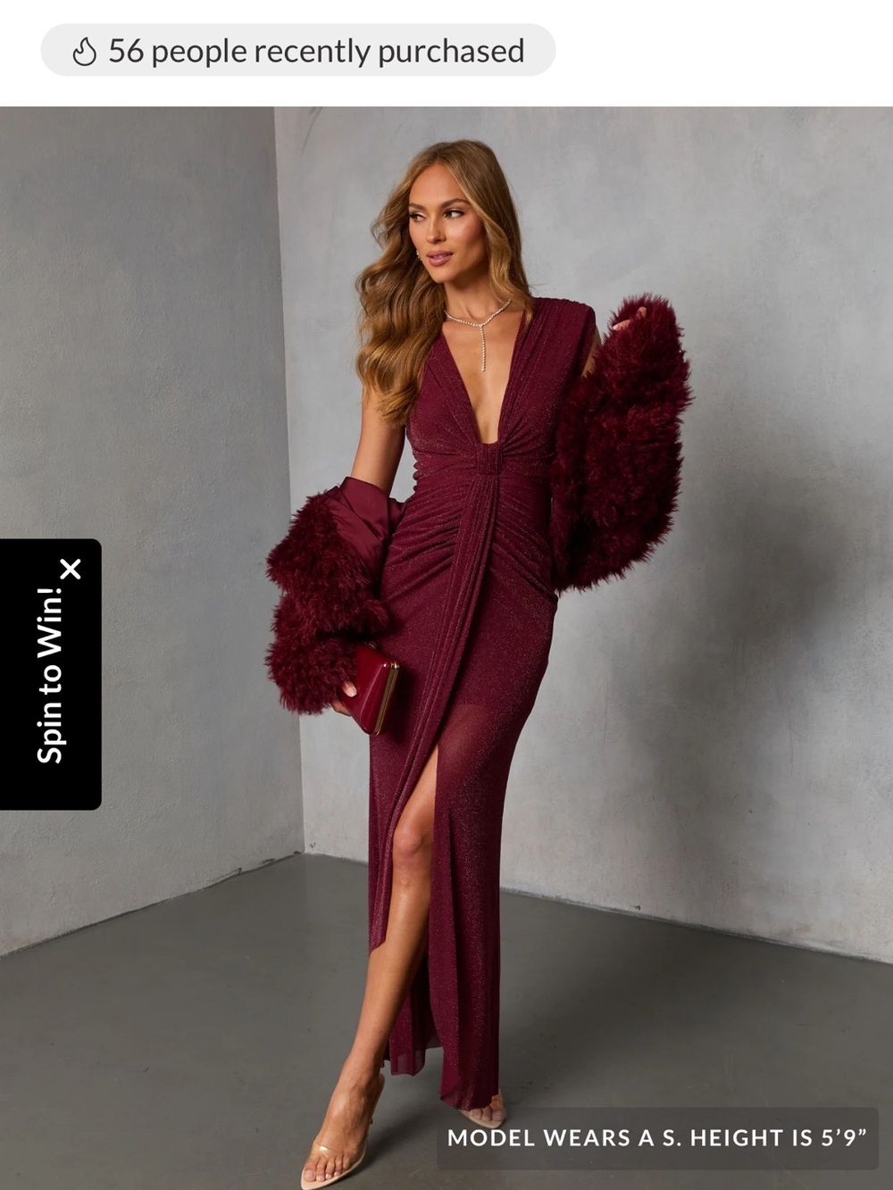 Vici Plum Plunging Maxi Gown